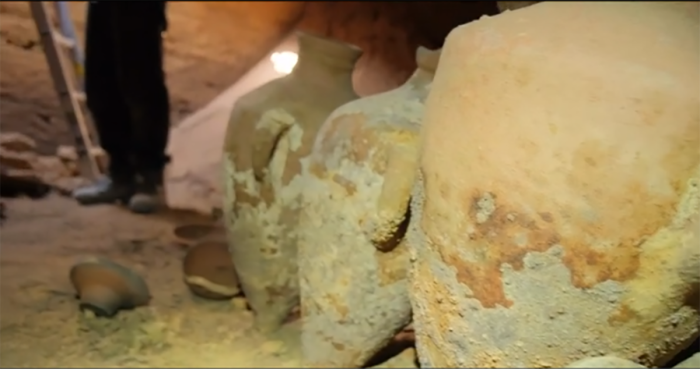 Video showing Israel Antiquities Authority inspector Uzi Rothstein at the site outside the cave. 