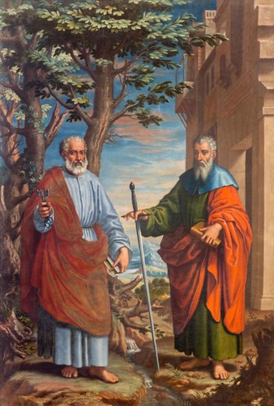 Granada - The painting of St. Paul and St. Peter in church Monasterio de la Cartuja by Fray Juan Sanchez Cotan (1560 - 1627) in Sala del S. Pablo y S. Pedro.