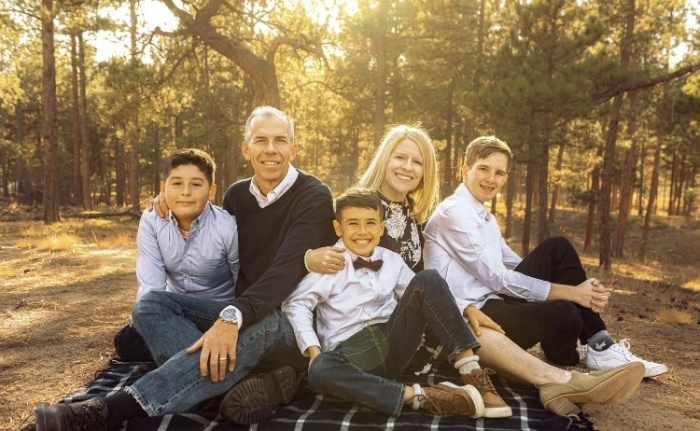 Paul and Julie Batura and their three sons 