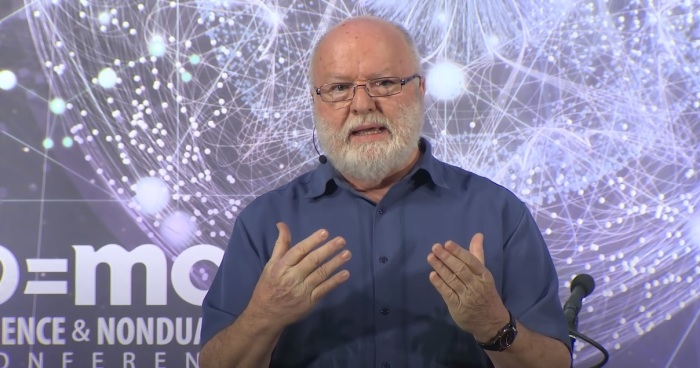 Catholic priest and Franciscan friar Richard Rohr, known for his best-selling books on theology and meditation, speaking at the Science and Non-Duality Conference in 2017.