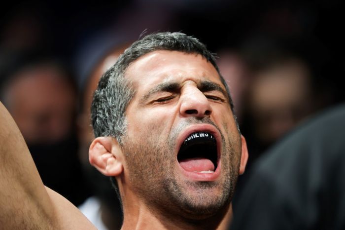 Beneil Dariush of Iran prepares to fight in action against Tony Ferguson in a lightweight bout at the UFC 262 event at Toyota Center in Houston, Texas, on May 15, 2021.