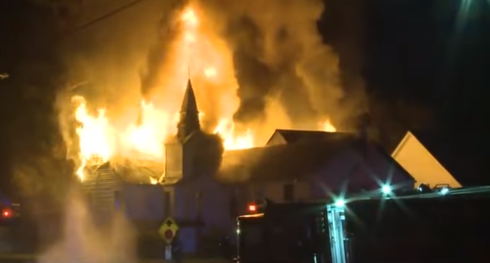 The Epiphany Lutheran Church in Jackson, Mississippi, was completely destroyed by fire suspected to be arson on Nov. 8, 2022.