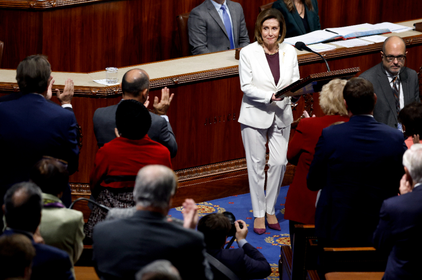U.S. Speaker of the House Nancy Pelosi, D-Calif., delivers remarks from the House Chambers of the U.S. Capitol Building on November 17, 2022 in Washington, D.C. Pelosi spoke on the future of her leadership plans in the House of Representatives and said she will not seek a leadership role in the upcoming Congress. 
