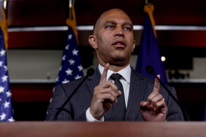 House Democratic Caucus Chair Rep. Hakeem Jeffries, D-N.Y., speaks at a news conference in the U.S. Capitol on June 14, 2022, in Washington, D.C. 