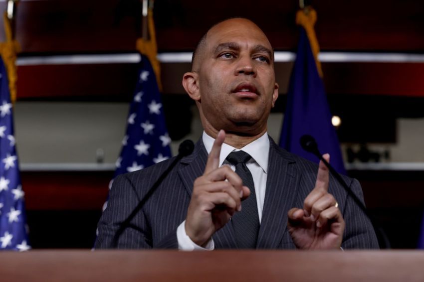 House Democratic Caucus Chair Rep. Hakeem Jeffries, D-N.Y., speaks at a news conference in the U.S. Capitol on June 14, 2022, in Washington, D.C.