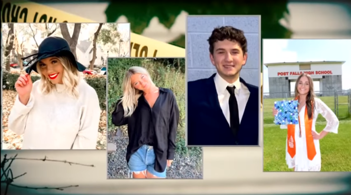 The murdered University of Idaho students (from L-R) Kaylee Goncalves, 21; Madison Mogen, 21; Ethan Chapin, 20; and Xana Kernodle, 20.