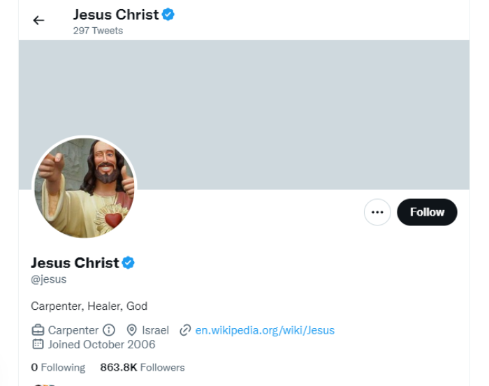 The popular parody account of Jesus Christ on Twitter is now has a blue check mark.