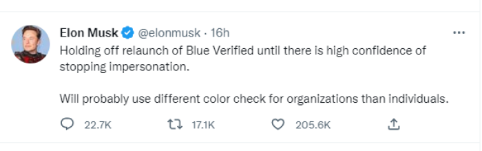 Screenshot/Twitter/Elon Musk