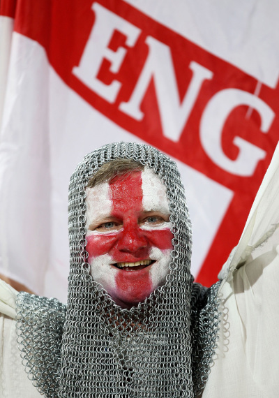 England fans enjoy the atmosphere ahead of the 2010 FIFA World Cup South Africa Group C match between England and USA at the Royal Bafokeng Stadium on June 12, 2010, in Rustenburg, South Africa. 