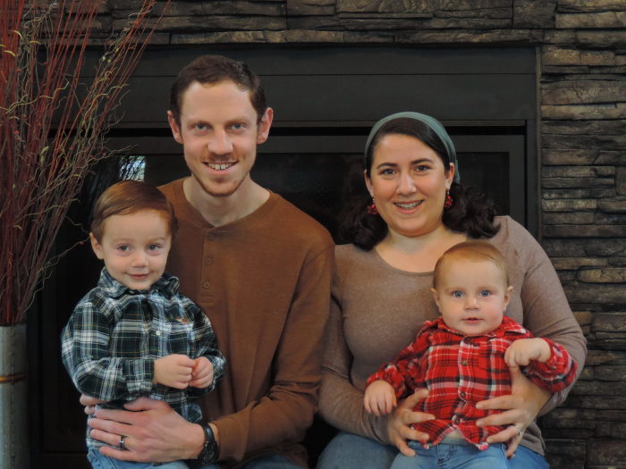 Ryan Koher with his wife Annabel and children. 