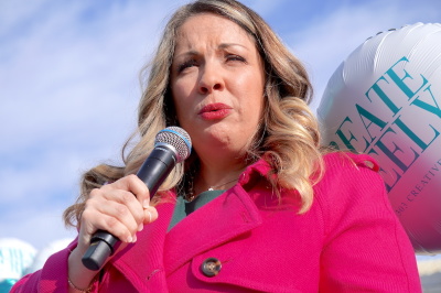 Lorie Smith, owner of the website design company 303 Creative, speaks outside the United States Supreme Court following oral arguments in the case 303 Creative LLC v. Elenis, Dec. 5, 2022.