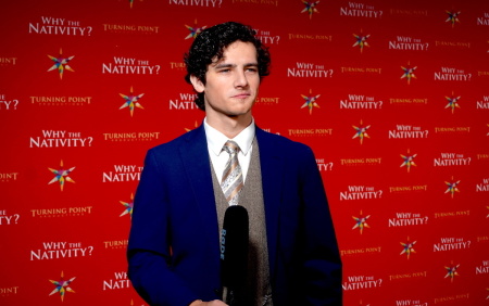 Actor Logan Polson attends a red-carpet screening of the Turning Point Studios film "Why The Nativity" at the Museum of the Bible in Washington, D.C. on Dec. 2, 2022. 