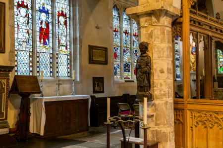 A pre-Reformation statue of St. William of York inside the Church of All Saints, North Street.