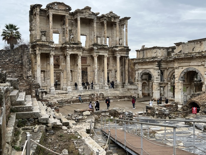 Remains of the Library of Celsus in ancient Ephesus, located in western Turkey. It was one of the most impressive buildings in the Roman Empire.