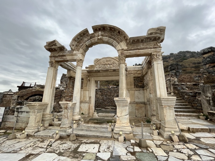 Ruins at the site of the ancient city of Ephesus in Turkey
