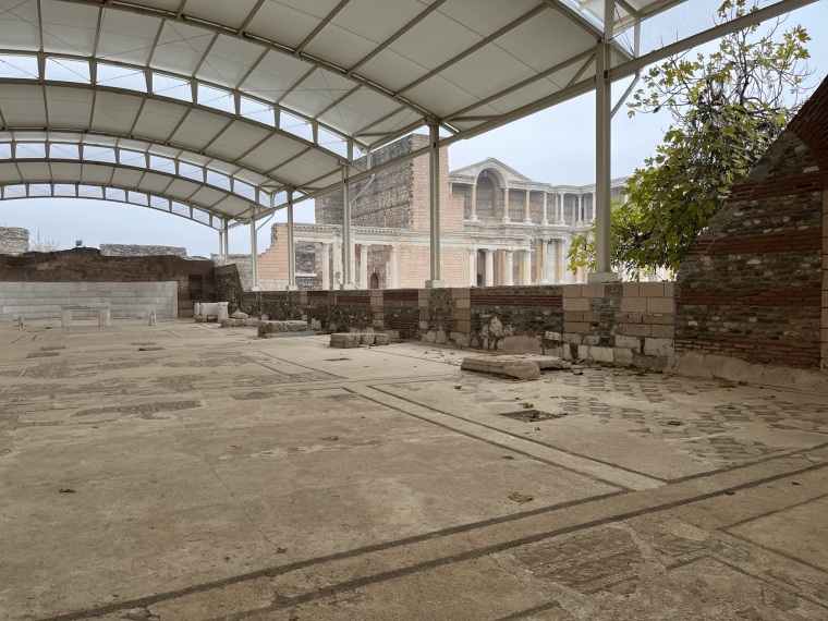 Inside a Jewish temple currently being restored at the site of the ancient city of Sardis in Manisa, Turkey.