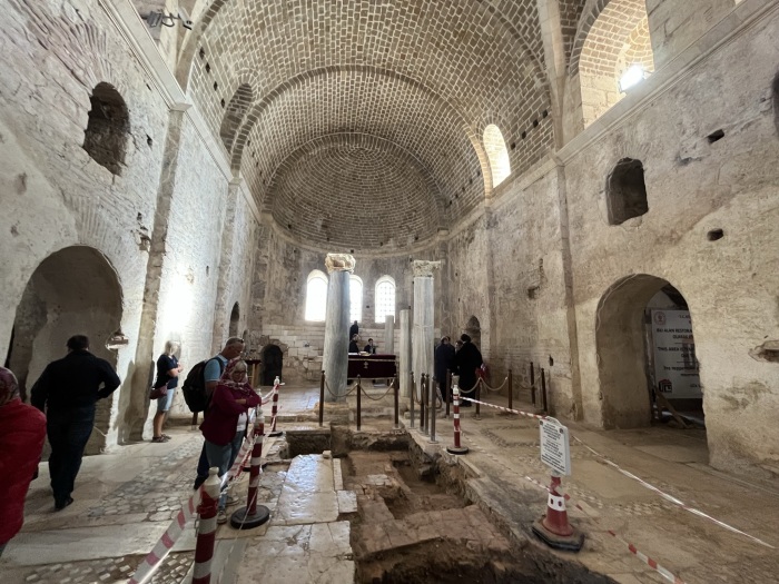 The excavated section inside the St. Nicholas Church in Demre, Turkey, shows the foundations of an older Christian church where St. Nicholas is believed to have served as a bishop