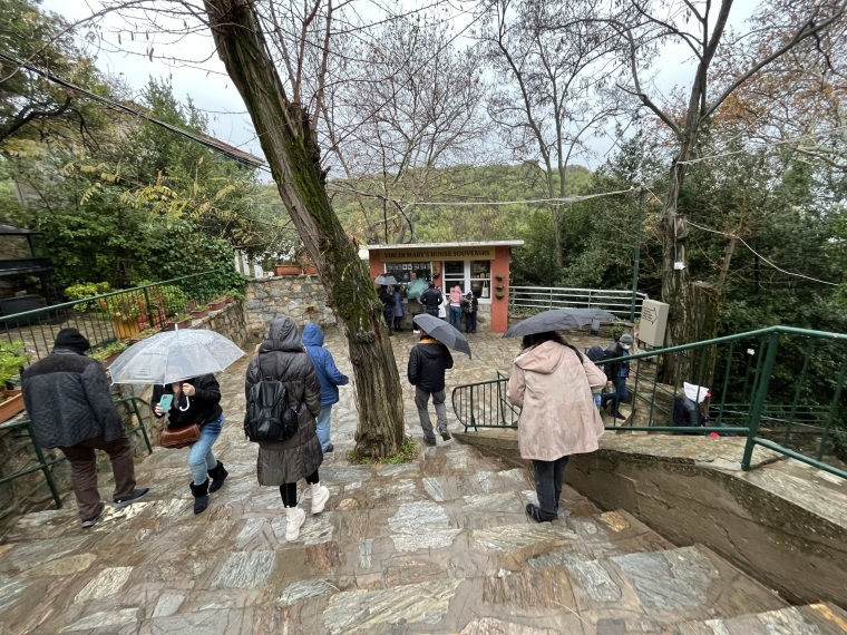Outside the House (Shrine) of Mary in Izmir, Turkey, on December 2, 2022. The area where the shrine was erected is believed to be where the mother of Jesus spent her final days after her son's crucifixion. 