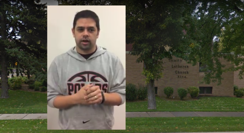 Pastor Nathan Van Alfred Luong (inset), 36, of Rochester, Minn., is accused of having sex multiple times with a teenager he was counseling at Trinity Lutheran Church in Sleepy Eye, Minn.