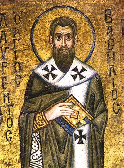 Basil the Great (330-379), an early church bishop, monastic, and writer known for his opposition to Arianism. 