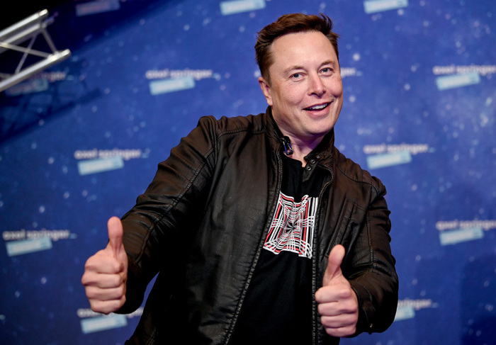 SpaceX owner and Tesla CEO Elon Musk arrives on the red carpet for the Axel Springer Award 2020 on December 01, 2020, in Berlin, Germany.