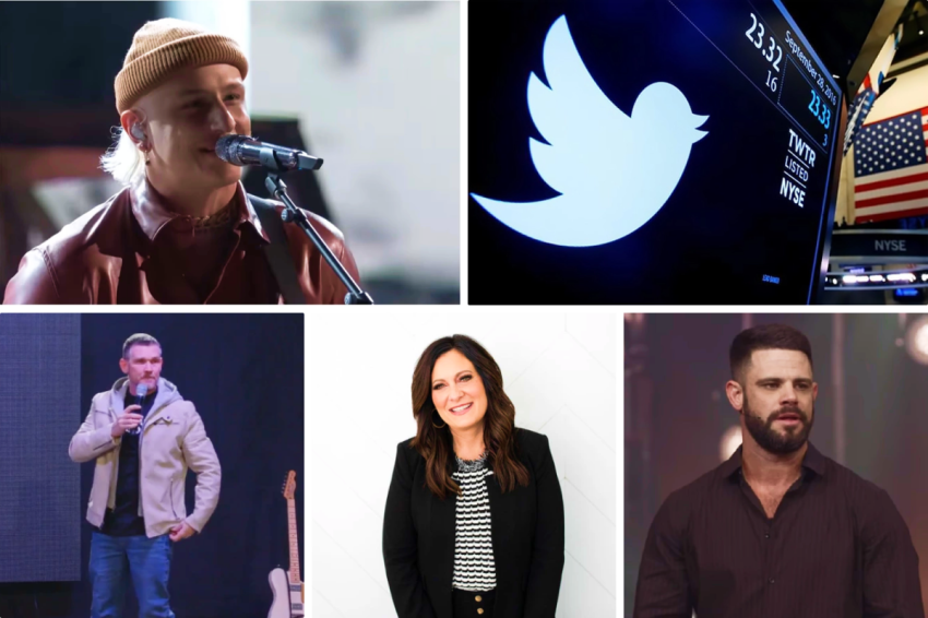 Top left to right: Bodie, Twitter logo by Reuters/Brendan Mcdermid. Bottom left to right: Greg Locke; Lysa Terkeurst; Steven Furtick