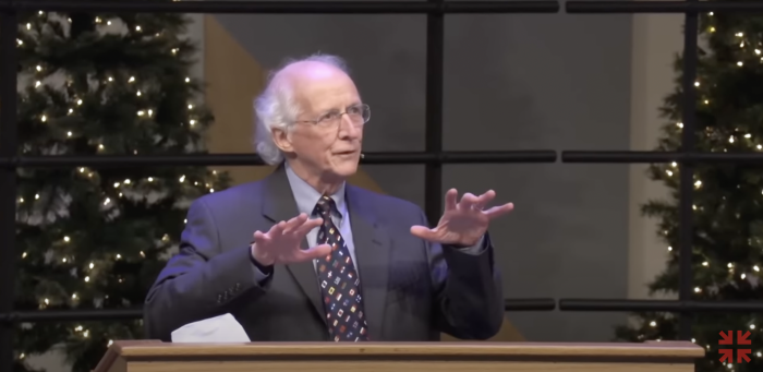 John Piper preaches a sermon titled 'The Lord Governs My Good and Is My Good: All of Psalm 16 for a New Year' at South Cities Church in Lakeville, Minnesota, on December 11, 2022.