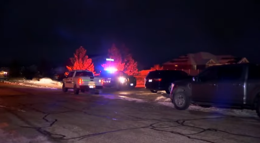 The crime scene in Enoch City, Utah where eight family members were found shot dead on January 4, 2022.