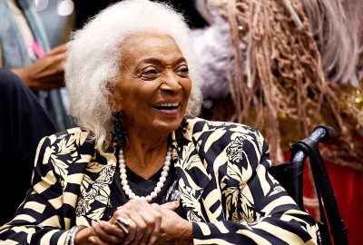 Actress Nichelle Nichols attends the Nichelle Nichols Finale Celebration during Los Angeles Comic Con at Los Angeles Convention Center on December 05, 2021, in Los Angeles, California. 