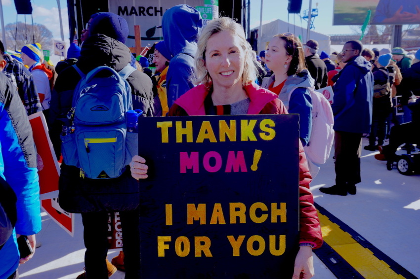 Kerry Newhouse from Memphis, Tennessee, stands at the March for Life 2023 in Washington, D.C., on Jan. 20, 2023.