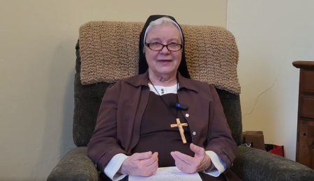 Sister Mary Johnice, director of the Response to Love Center in Buffalo, New York, discusses how she thwarted a burglary at the ministry in a Facebook video posted on Jan. 19, 2023. 