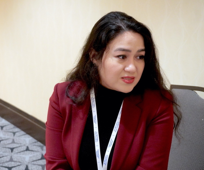 Jewher Ilham, an author and advocate for the Uyghur community, participated in a panel discussion at the IRF Summit on Jan. 31, 2023, in Washington, D.C. She shared about her imprisoned father, Uyghur economist Ilham Tohti.