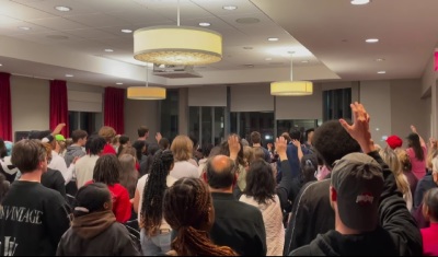 A worship gathering held at Ohio State University in February 2023. 