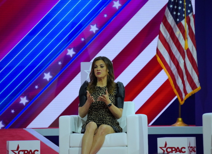Pro-life activist Abby Johnson addressed the Conservative Political Action Conference on March 2, 2023, at the Gaylord National Resort and Convention Center in Washington, D.C.