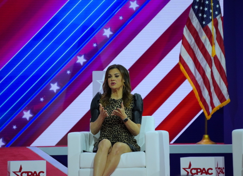 Pro-life activist Abby Johnson addressed the Conservative Political Action Conference on March 2, 2023, at the Gaylord National Resort and Convention Center in Washington, D.C.