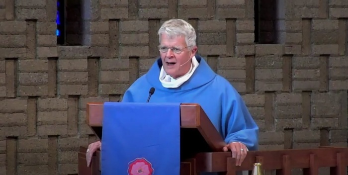 The Rev. Frank T. Griswold III, former presiding bishop of The Episcopal Church, speaks at a 2019 service. 