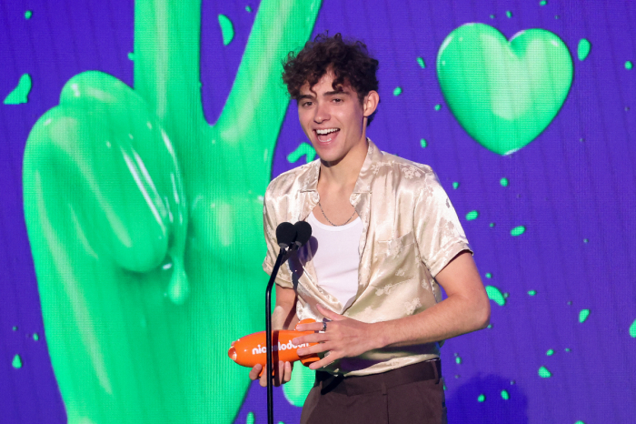 Joshua Bassett accepts the Favorite Male TV Star award for 'High School Musical: The Musical: The Series' as Ricky onstage during the 2023 Nickelodeon Kids' Choice Awards at Microsoft Theater on March 4, 2023 in Los Angeles, California. 
