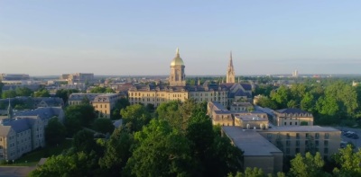 The University of Notre Dame, a Catholic university located in Notre Dame, Indiana. 