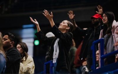 A revival event organized by the young adult ministry Pulse held on Sunday, Feb. 26, 2023 at the Rupp Arena in Lexington, Kentucky.
