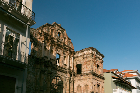 The streets of Casco Viejo, the old town in Panama City, Panama.
