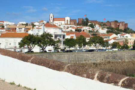 The old castle and 13th century cathedral in Silves, Portugal.