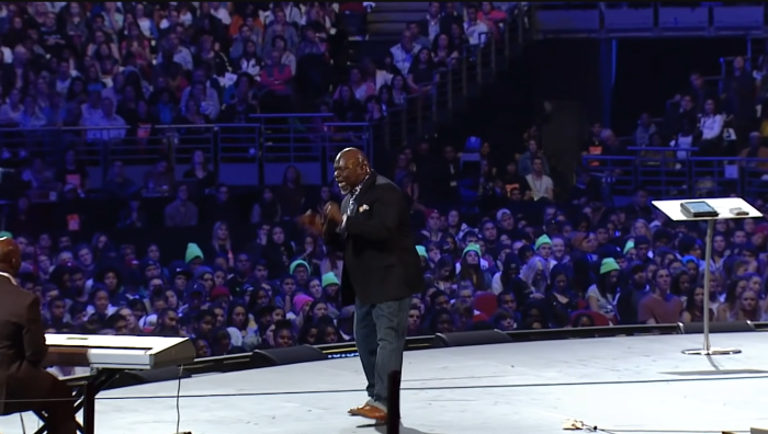 Televangelist T.D. Jakes preaches at the Hillsong Conference in Sydney, Australia, in 2013.