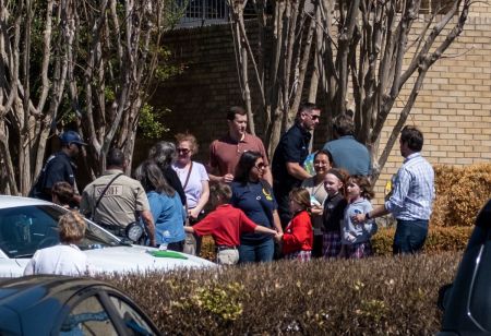 Children arrive at Woodmont Baptist Church to be reunited with their families after a mass shooting at The Covenant School on March 27, 2023 in Nashville, Tennessee. According to initial reports, three students and three adults were killed by the shooter, a 28-year-old woman. The shooter was killed by police responding to the scene.