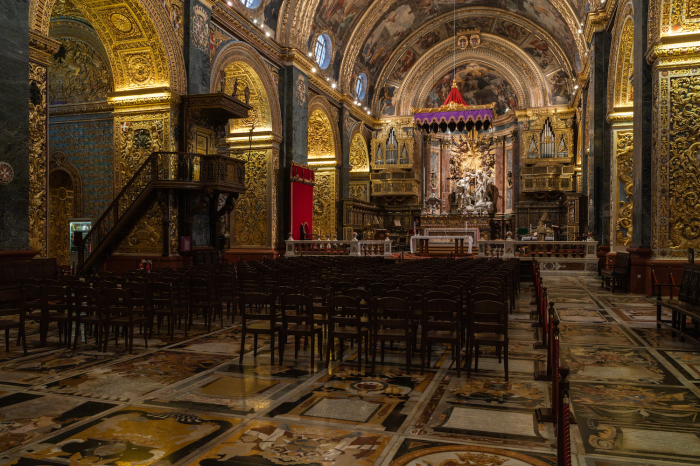 St. John’s Co-Cathedral in Valletta, Malta, is the former conventual church of the Sovereign Military Order of St. John of Jerusalem, Rhodes and Malta. 