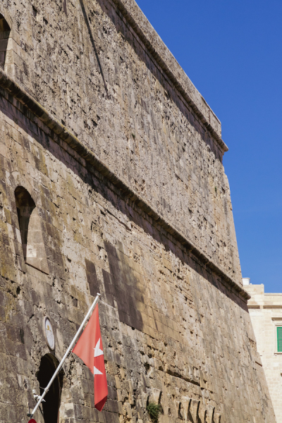 The embassy of the Sovereign Order of Malta is within the fortified walls surrounding Valletta, Malta. 