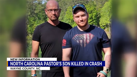 Pastor Tim Gore (L) and his son, Caleb Gore (R).