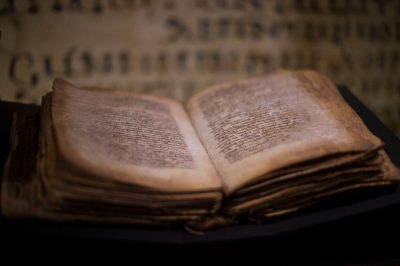 An original handwritten Syriac (Peshitta) translation of The Gospels from the 9th century is displayed at the 'Book of Books' exhibition in the Bible Lands Museum on October 23, 2013 in Jerusalem, Israel. 