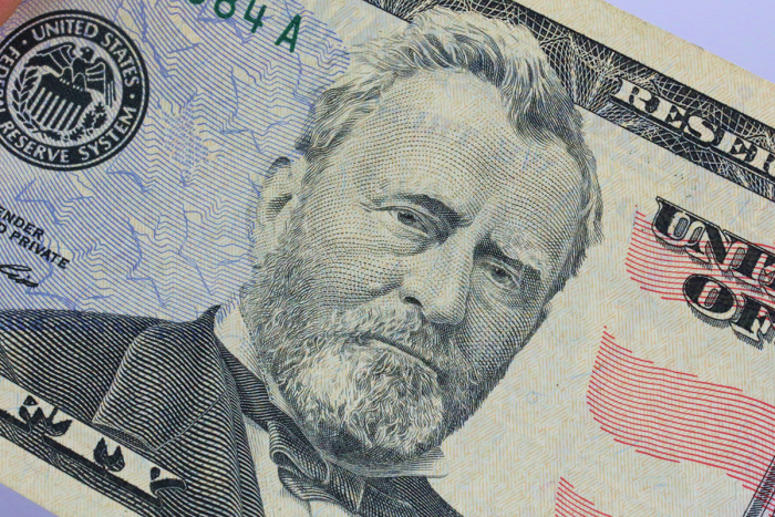 United States fifty-dollar bill of United States currency with President Ulysses S. Grant. 