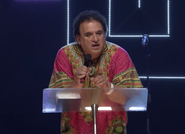 Mike Pilavachi speaks at the Soul Survivor youth conference in 2017.