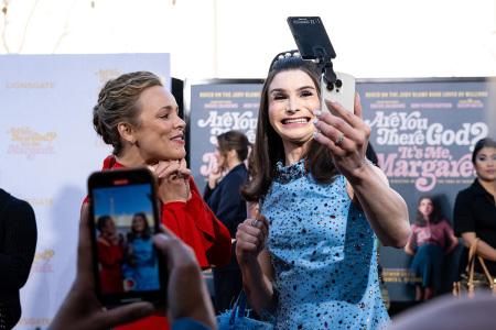 Rachel McAdams (L) and Dylan Mulvaney attend the